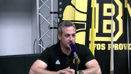 Au micro maritima: la conf de presse de Rémi Giuitta qui prend une pause à Fos Provence Basket