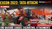 EXCON 2022: Tata Hitachi ಯಂತ್ರ ಬಿಡುಗಡೆ | New Wheeled Loader | CNG Backhoe Loader, Excavators