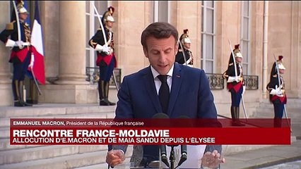 Rencontre France-Moldavie : allocution d'Emmanuel Macron et de Maia Sandu depuis l'Élysée