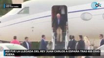 Así fue la llegada del rey Juan Carlos a España tras 655 días fuera