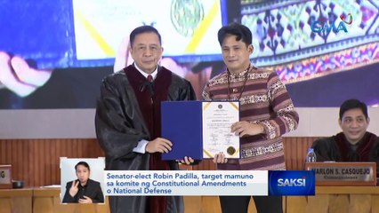 Senator-elect Robin Padilla, target mamuno sa komite ng Constitutional Amendments o National Defense | Saksi