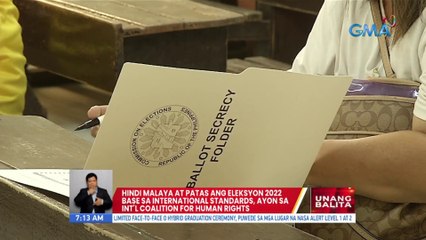 Hindi malaya at patas ang Eleksyon 2022 —Int'l Coalition for Human Rights | UB