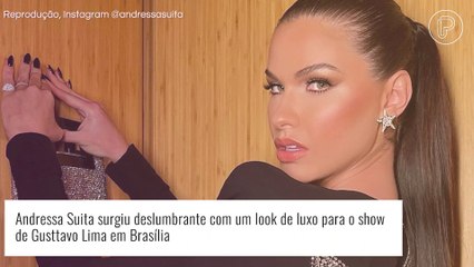 Vestido de luxo de Andressa Suíta para show de Gusttavo Lima divide opiniões. Entenda!