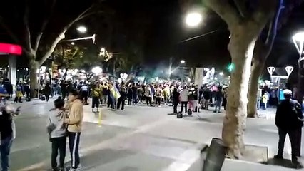 Festejo hinchas de Boca en Mendoza