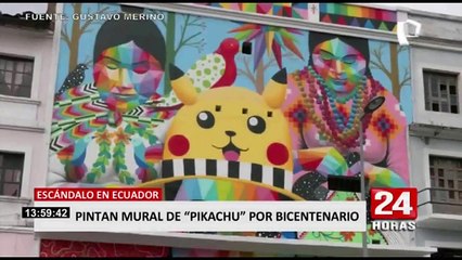Ecuador: Mural de "Pikachu" por bicentenario de la batalla de pichincha desata polémica