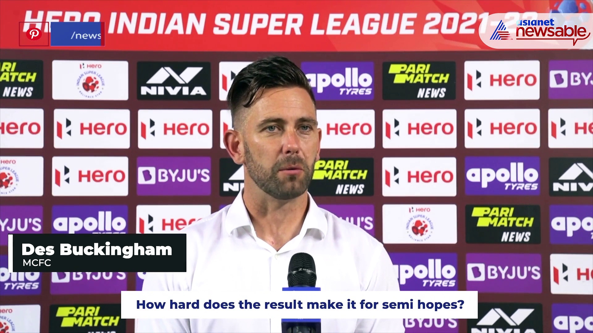 ISL 2021-22: Mumbai needs to do better with the decisions - Buckingham on Kerala defeat