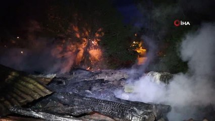 Mahalle sakinleri yangını söndürmek için seferber oldu: 2 ev, bir ahır ve odunluk küle döndü