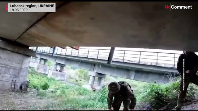 ВИДЕО: Украинские военные взорвали мост в Луганской области