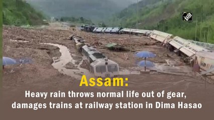 Assam: Heavy rain throws normal life out of gear, damages trains