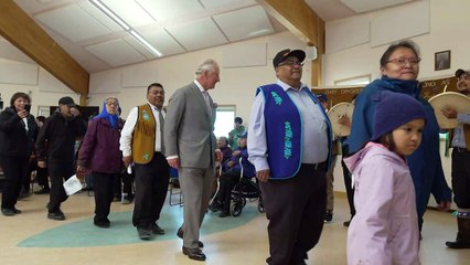 His Royal Flyness: Charles dances to the drums in Canada