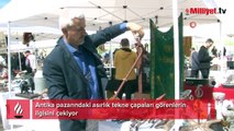 Antika pazarındaki asırlık tekne çapaları görenlerin ilgisini çekiyor