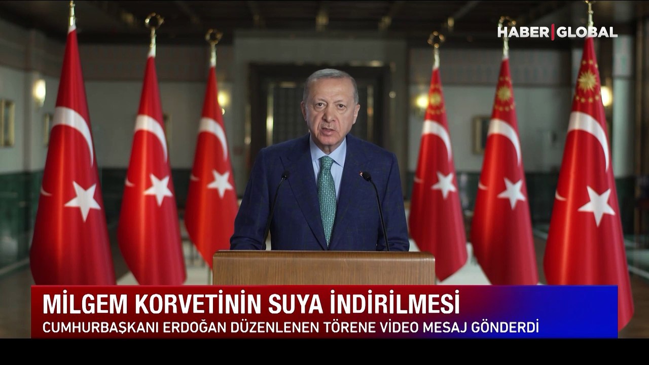 Erdoğan'dan Pakistan MİLGEM Projesi üçüncü gemisini denize indirme törenine video mesaj