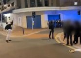 Callum Davies throws object at police during riot in Bristol