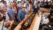 Egypt reveals 59 ancient coffins found near Saqqara pyramids, many of which hold mummies