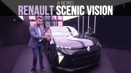 A bord du Concept Renault Scenic Vision et les explications de Gilles Vidal, Directeur du Design