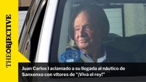 Juan Carlos I aclamado a su llegada al náutico de Sanxenxo con vítores de 