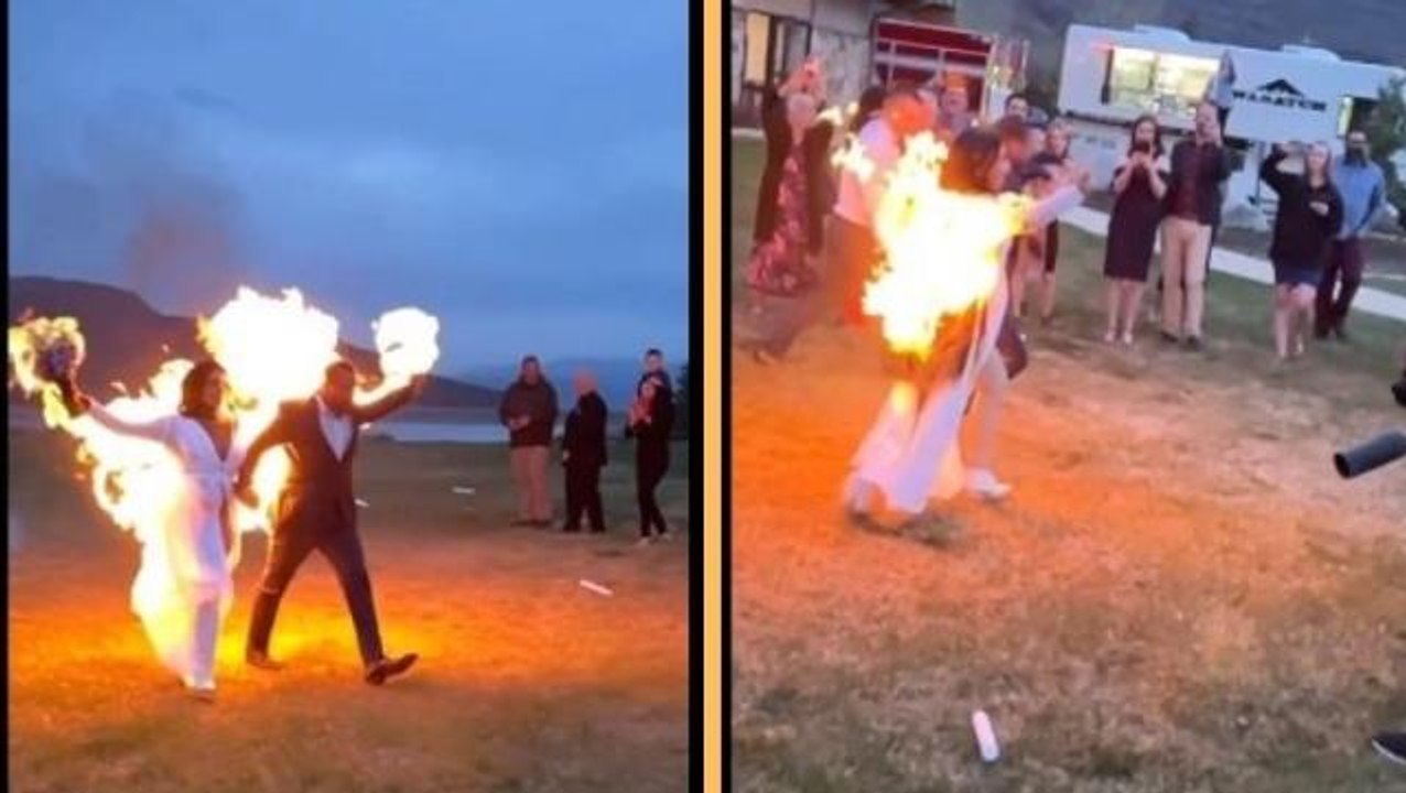 Böyle olur dublör çiftin düğünü: Kendilerini yaktılar