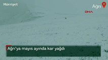 Ağrı'ya mayıs ayında kar yağdı