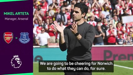 Arteta 'cheering' for Norwich as Arsenal seek final day drama