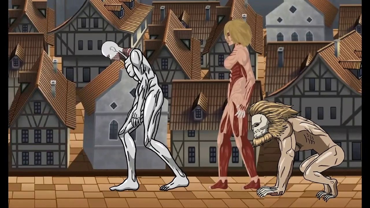 Eren, Levi, Mikasa, Armin vs Armored Titan, Female Titan, Jaw Titan, Warhammer Titan-Attack on Titan
