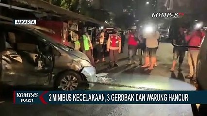 Kecelakaan 2 Minibus di Setiabudi Jakarta Selatan, 3 Gerobak dan Warung Hancur