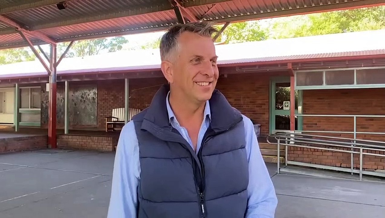 Liberal candidate for Gilmore Andrew Constance after casting his vote at Sanctuary Point