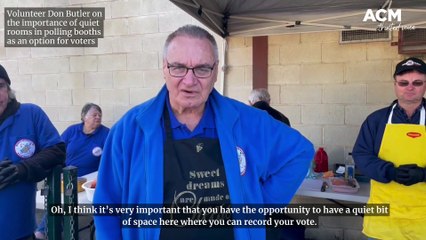 Volunteer Don Butler on the importance of quiet rooms in polling booths as an option for voters