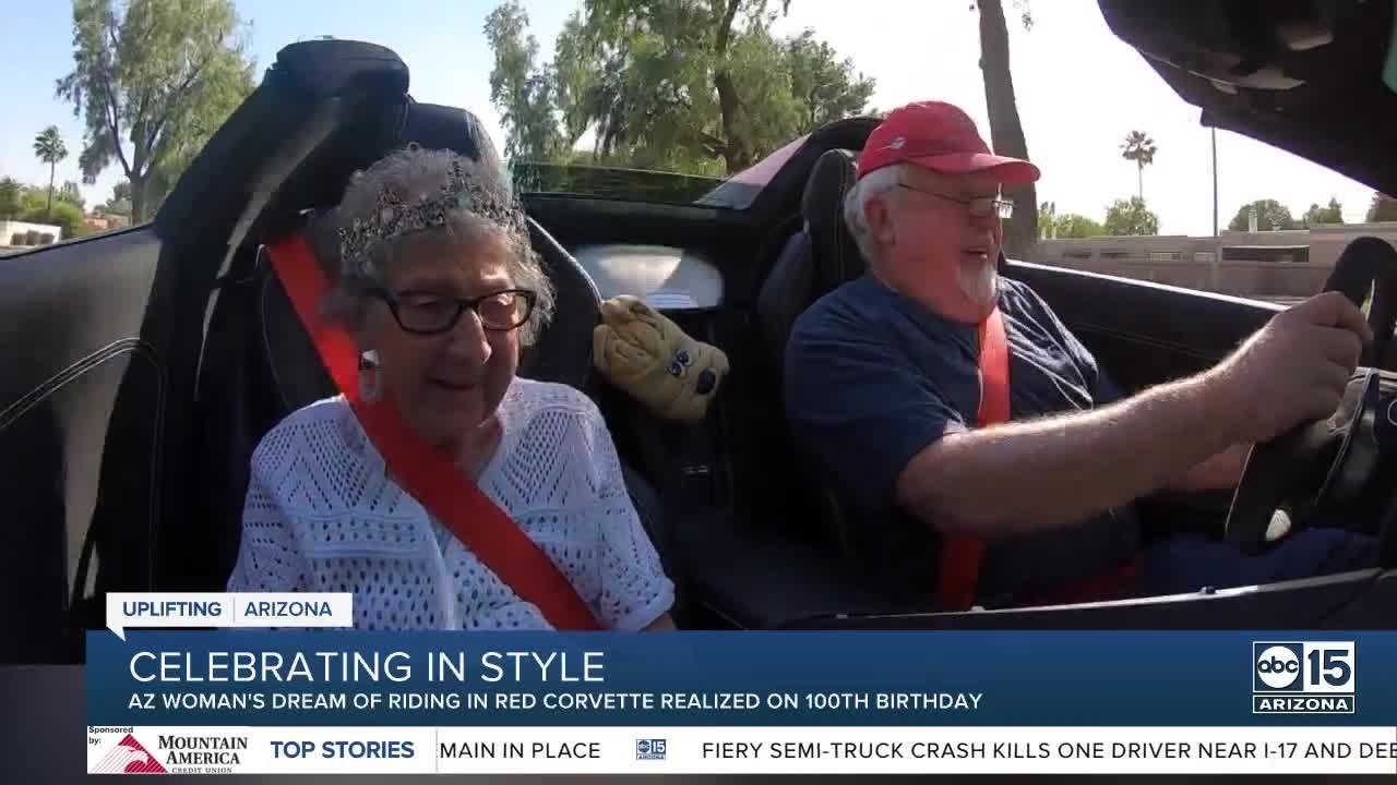 Woman celebrates 100th birthday with Corvette speed