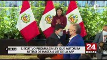 Presidente Castillo promulga ley que autoriza retiro de hasta S/18 400 de la AFP