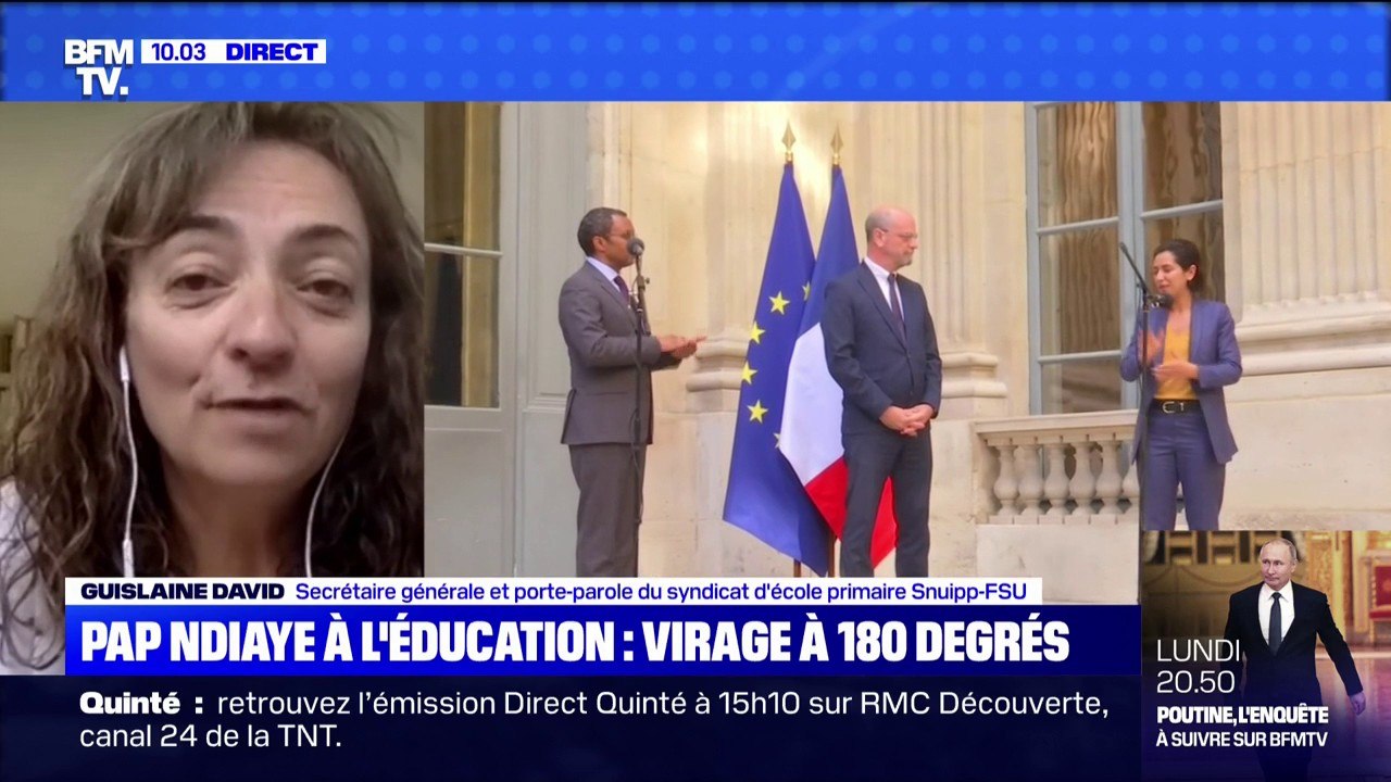 "Nous jugerons sur les actes et sur les relations que nous aurons avec le ministre de l'Éducation nationale", affirme Guislaine David, secrétaire générale Snuipp-FSU