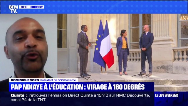 Ce n'est pas négligeable d'avoir choisi un homme d'origine subsaharienne , analyse Dominique Sopo, président de SOS Racisme, à propos de la nomination de Pap Ndiaye à l'ducation