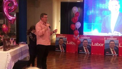Labor's Pat Conroy in a celebratory mood on election night 2022 | Newcastle Herald | May 21, 2022