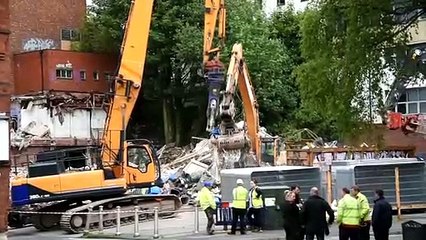 Rubble being cleared as part of demolition work at the former Tokyo Jo’s and Odeon cinema site in Preston