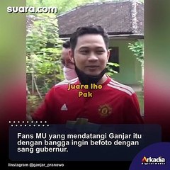 Diajak Foto Bareng Fans MU, Reaksi Ganjar Menohok