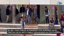 El Rey Juan Carlos se presenta por sorpresa en el partido de su nieto Pablo Urdangarin en Pontevedra