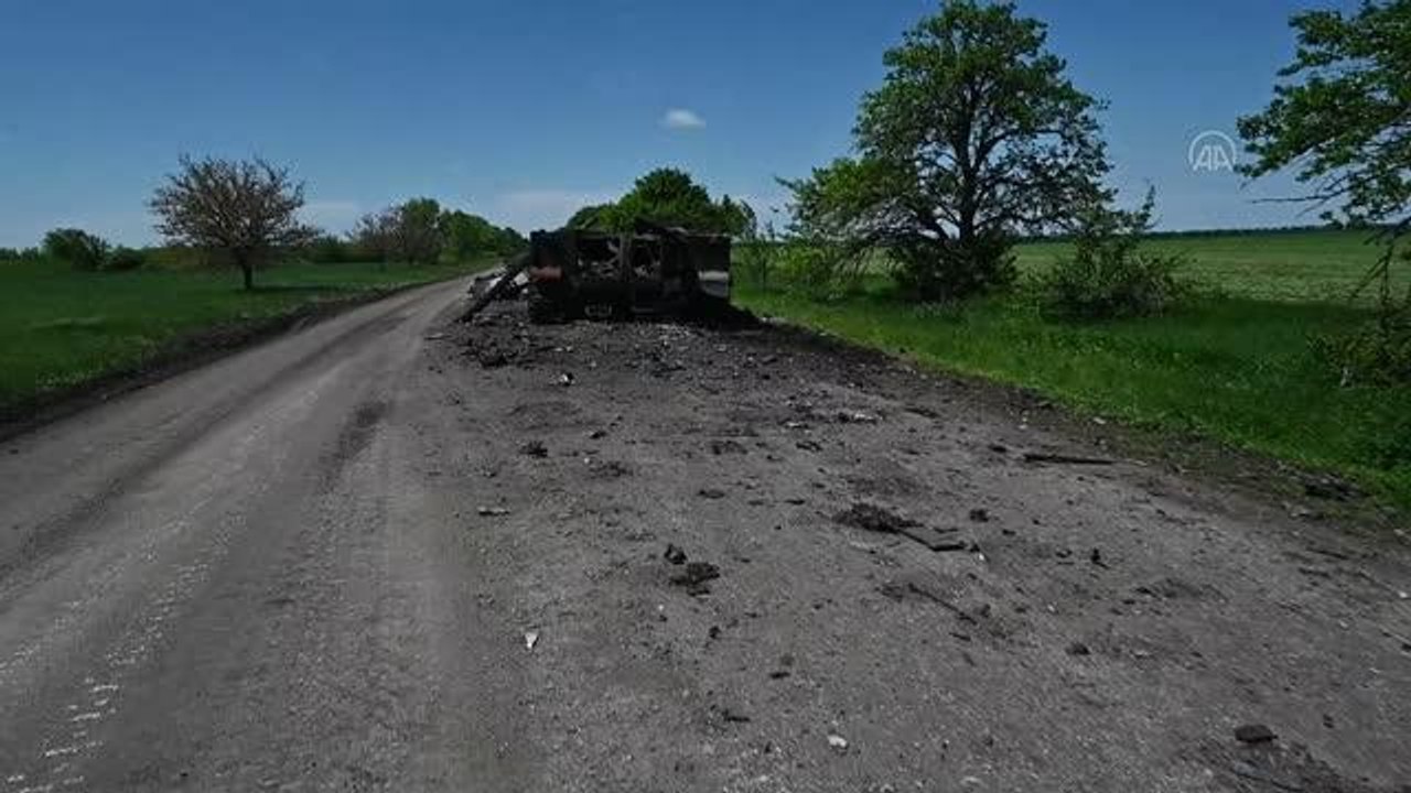 Rusya'nın saldırısı altındaki Ukrayna - Zaporijya Oblastı'ndaki yerleşim yerinde oluşan hasar