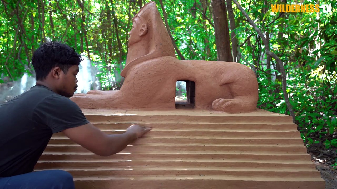 Build Mud Cat House In Pyramid Egypt Craft House For Rescue Cat(1080P_HD)