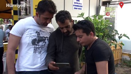 Sokak ortasında kadına şiddete taksiciden müdahale