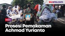 Prosesi Pemakaman Achmad Yurianto Secara Militer di Kota Batu, Malang, Jawa Timur.