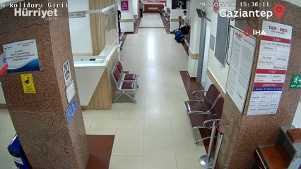 Gaziantep'te hastanede dehşete düşüren anlar kamerada