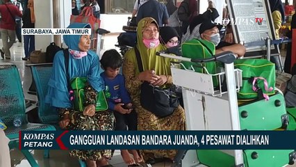 Скачать видео: Gangguan Landas Pacu Bandara Juanda, 4 Penerbangan Dialihkan ke Bandara Ngurah Rai Bali!