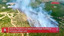 İzmir'de makilik ve orman yangını