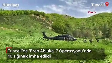 Tunceli'de 'Eren Abluka-7 Operasyonu'nda 10 sığınak imha edildi