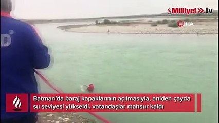 Baraj kapakları açıldı, vatandaş boğulmaktan son anda böyle kurtarıldı