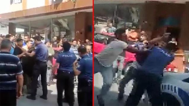 Düğüncüler sokakta polisle tartıştı! Atılan yumruk sonrası ortalık savaş alanına döndü