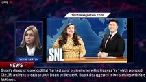 Aidy Bryant Gets SNL Sendoff with Kisses from Bowen Yang and Michael Che: '10 Nice Years' - 1breakin