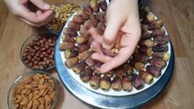 البلح بالمكسرات و الشيكولاتة  ... اجمل وصفة  Dates with nuts and chocolate... the best recipe