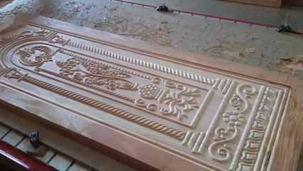 New beautiful door design of main gate made of wood by CNC machine