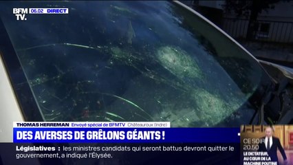 Download Video: Orages dans l'Indre: des grêlons de 8 cm de diamètre causent d'importants dégâts à Châteauroux