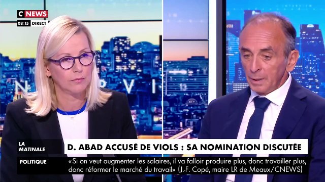 Accusations de viol contre Damien Abad - Eric Zemmour ce matin sur CNews : Il ne doit pas démissionner car il y a des accusations mais on ne sait pas si elles disent la vérité
